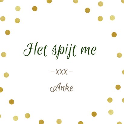 Sorry met bloemen en gouden stippen 3