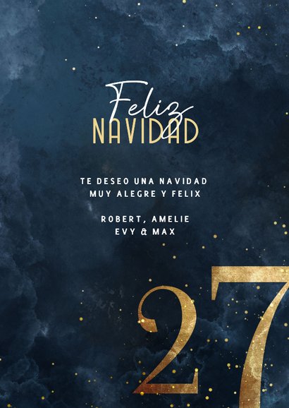 Spaanse kerstkaart groot jaar goud 3