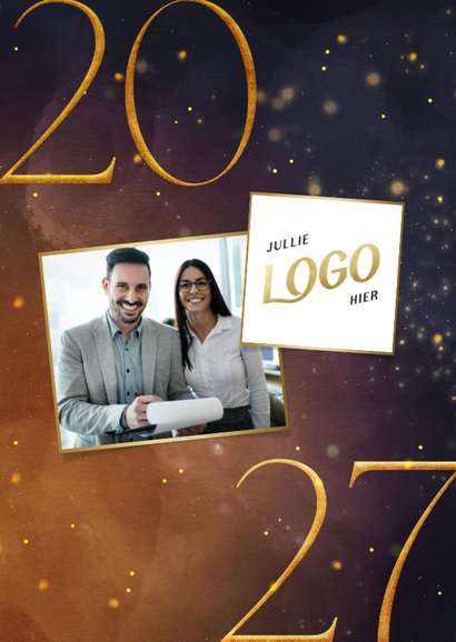 Sprankelende kerstkaart 2027 met goudaccenten 2