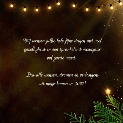 Sprankelende kerstkaart fotocollage kerstballen en lichtjes 3