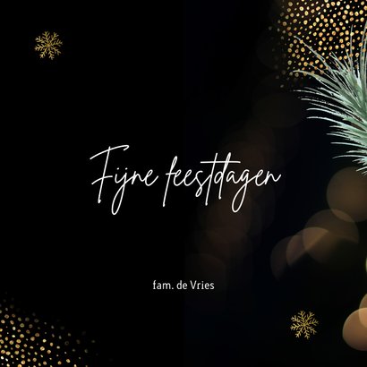 Sprankelende kerstkaart takjes en goudlichtjes 3