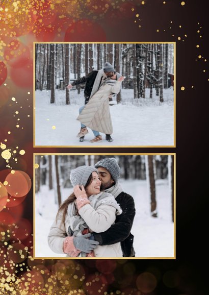 Sprankelende nieuwjaarskaart cijferballon goud confetti foto 2