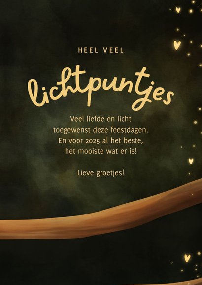 Sprankelende nieuwjaarskaart vogeltje lichtpuntjes voor jou 3