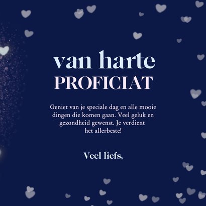 Sprankelende verjaardagskaart hartjes confetti 3