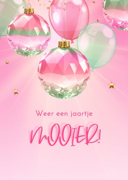 Sprankelende verjaardagskaart met kristallen ornamenten 2