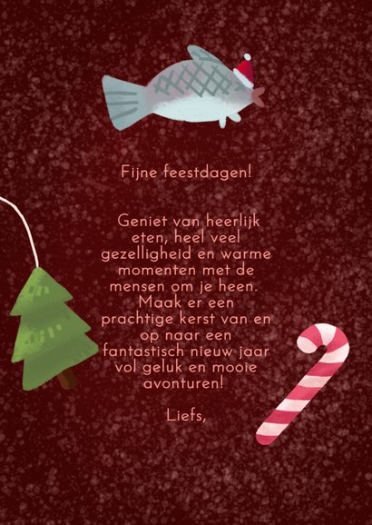 Staand kerstkaartje met een zwarte kat in sok. 3
