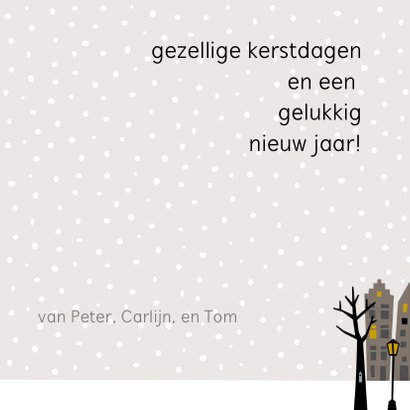 Stad in de sneeuw 's nachts 3