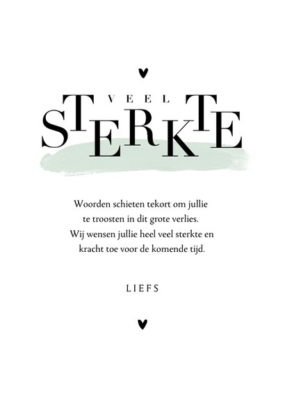 Sterkte condoleance kaart stil typografisch klassiek verf 3