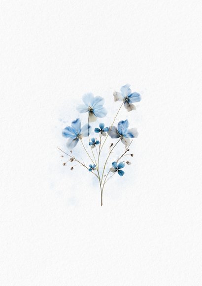 Sterkte deze vaderdag kaart met blauwe bloemetjes 2