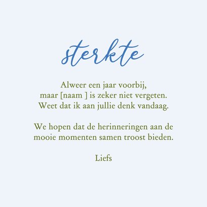 Sterkte herdenken ik denk aan je vergeet mij nietjes bloemen 3