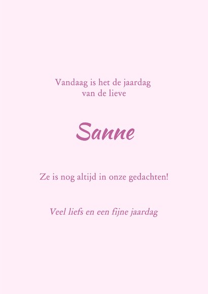 Sterkte jaardag 'vandaag is het de jaardag van een meisje' 3