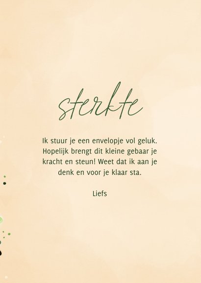 Sterkte kaart envelop met klavertjes vier 3