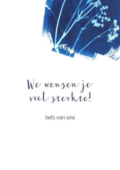 Sterkte kaart geplukte bloemen blauw 3