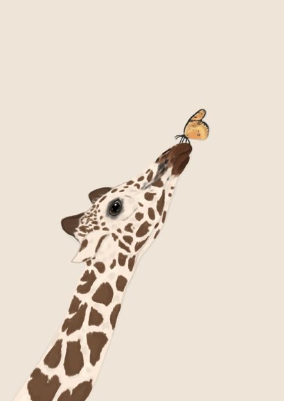 Sterkte kaart giraffe met vlinder 2