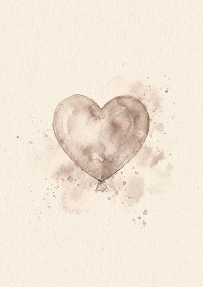 Sterkte kaart hart ballon aquarel beige 2