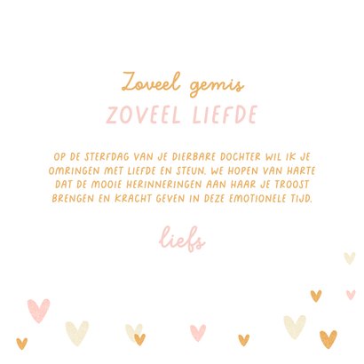 Sterkte kaart herdenken met hartjes stijlvol 3