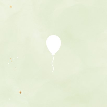 Sterkte kaart jaardag stilgeboren baby ballon groen 2