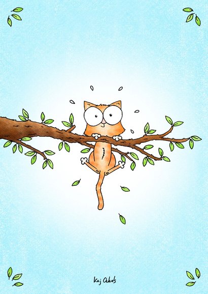 Sterkte kaart kitten in de boom - Hang in there! 2