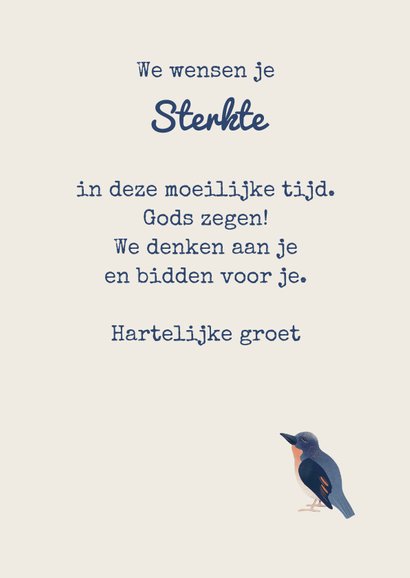 Sterkte kaart met bijbeltekst en vogeltje 3