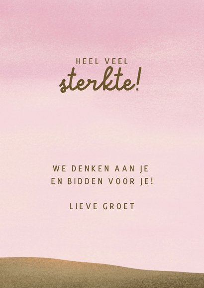 Sterkte kaart met hert in landschap met bomen en Psalm 42 3