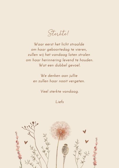 Sterkte kaart met paardenbloem en takjes 3
