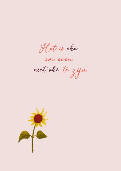 Sterkte kaart met vogel zonnebloem en bijtjes 2