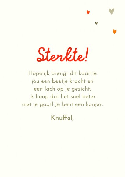 Sterkte kaart opkikkertje met rood hart 3