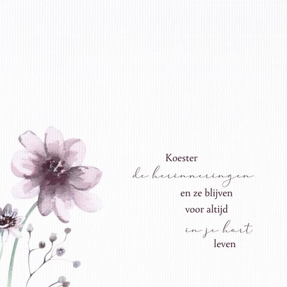 Sterkte kaart - paarse bloemen sterkte met dit verlies 2