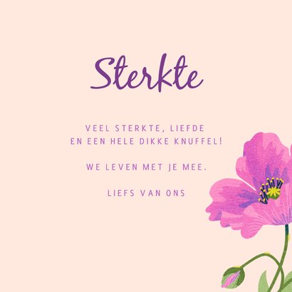 Sterkte kaart roze bloemen klaprozen 3