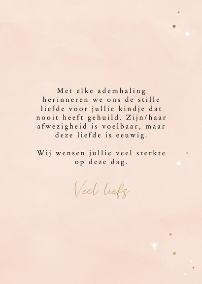 Sterkte kaart stilgeboren baby hartjesballon oranjeroze 3