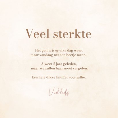 Sterkte kaart van de verjaardag van een overleden meisje 3