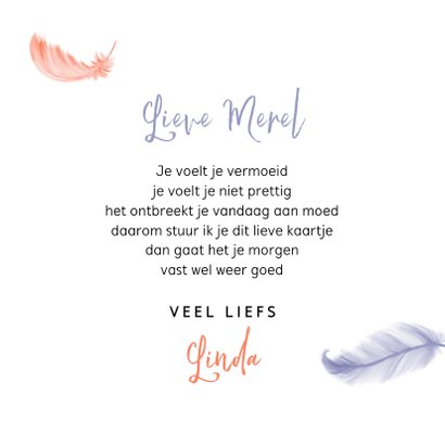 Sterkte kaart veertjes stijlvol verlies moeilijke tijd 3