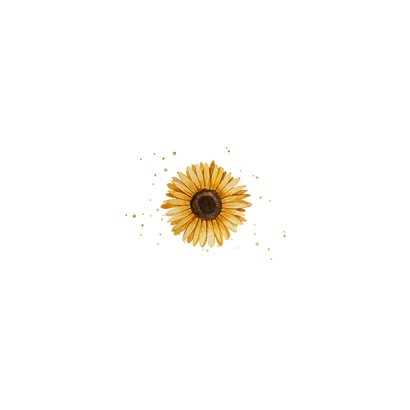 Sterkte kaart zonnebloemen waterverf gecondoleerd Achterkant