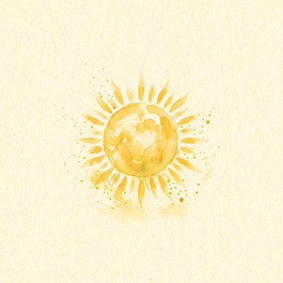 Sterkte kaart zonnestralen met aquarel zon 2