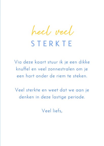Sterkte kaart zonnestralen met foto van gele bloem 3