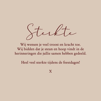 Sterkte kerstkaart bloemen gouden sterretjes feestdagen 3