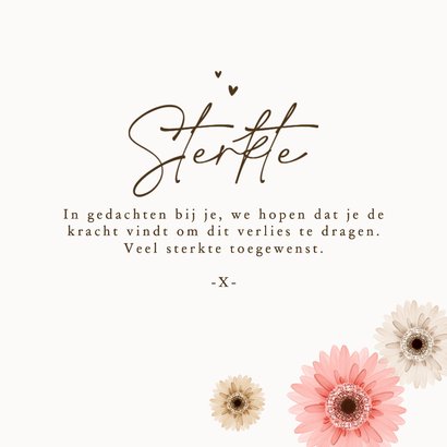 Sterktekaart gerbera bloemen stijlvol sterkte verlies 3