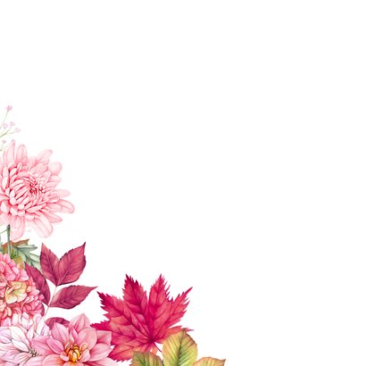 Sterktekaart herfstbloemen roze 2