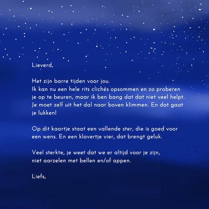 Sterktekaart meisje en vallende ster 3