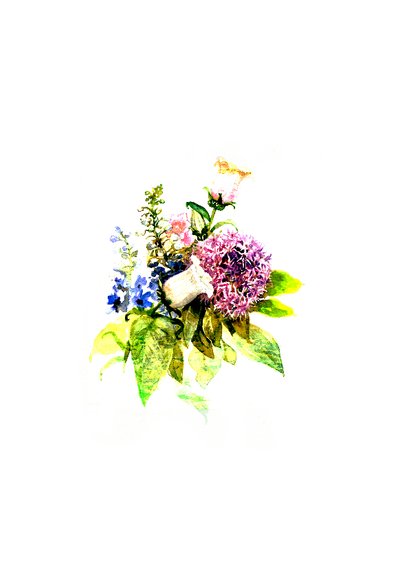 Sterktekaart met bos bloemen met stippen 2