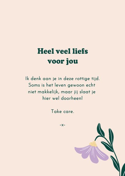 Sterktekaart met hangende paarse bloem 3