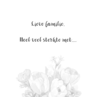 Sterktekaart met lichtgrijs bloementekening 3
