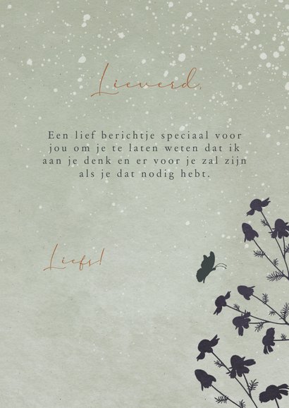 Sterktekaart met lieve vos en vlinders tussen de bloemen 3