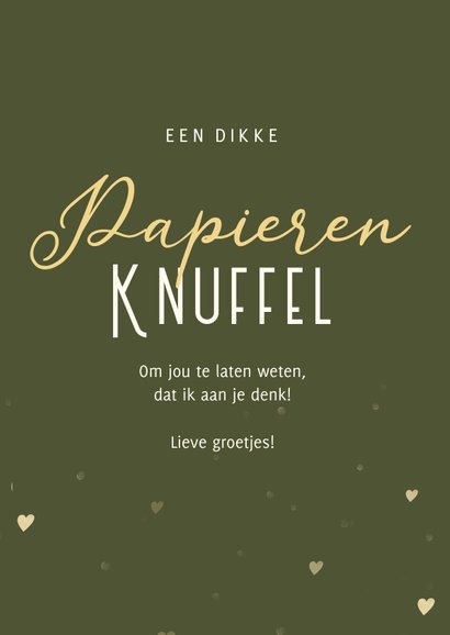 Sterktekaart met papieren knuffel hartjes en 2 foto's 3