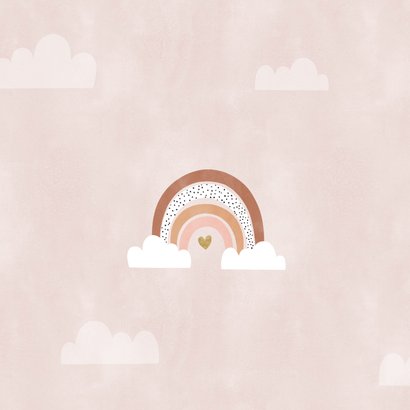 Sterktekaart met regenboog zon wolkjes en eigen tekst 2