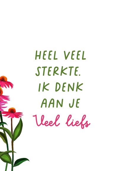 Sterktekaart met roze bloemen 3