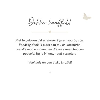 Sterktekaart met vlinders sterfdag of verjaardag overledene 3