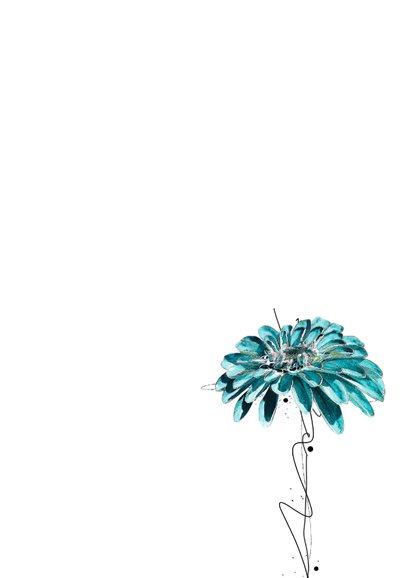 Sterktekaart painting bloem blauw 2