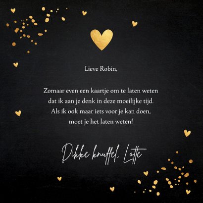 Sterktekaart zwart goudlook typografie confetti 3