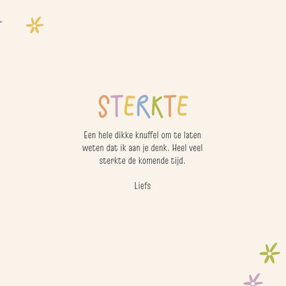 Sterktekaartje gekleurde bloemetjes met dikke knuffel 3